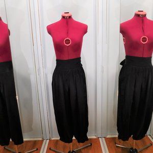 Black Satin Harem Pants